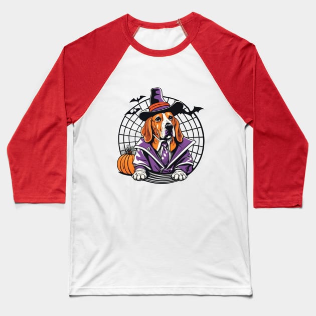 basset hound pumpkin Baseball T-Shirt by BukovskyART